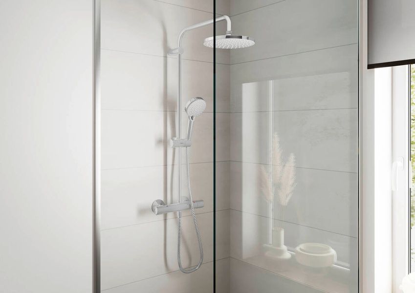 Душова система зовнішнього монтажу з термостатом Hansgrohe Vernis 26276670, Чорний 26276670 фото