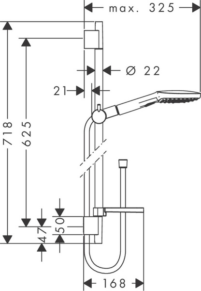 Душевой набор Hansgrohe Crometta 85 Vario/Unica Crometta 90, хром 26620000 26620000 фото