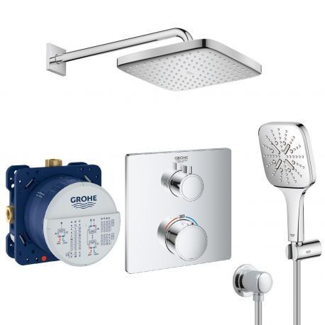 Душова система зовнішнього монтажу з термостатом Grohe QuickFix UA26415SC7, Хром UA26415SC7 фото