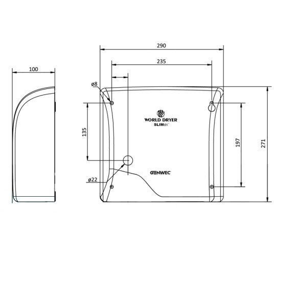 Slimdri сушка для рук алюміній сенсорна GW01 03 02 01 GW01 03 02 01 фото