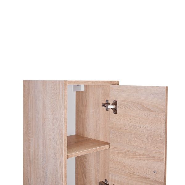 Пенал Pisces підвісний 5 полиць з доводчиком, 300х1400х300 мм White/Whitish OAK Qtap SD00046979 фото