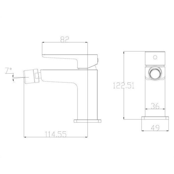 Смеситель для биде Omnires Parma grafit (PM7420GR) PM7420GR фото