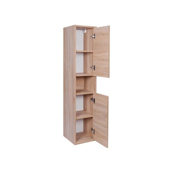 Пенал Pisces підвісний 5 полиць з доводчиком, 300х1400х300 мм White/Whitish OAK Qtap SD00046979 фото