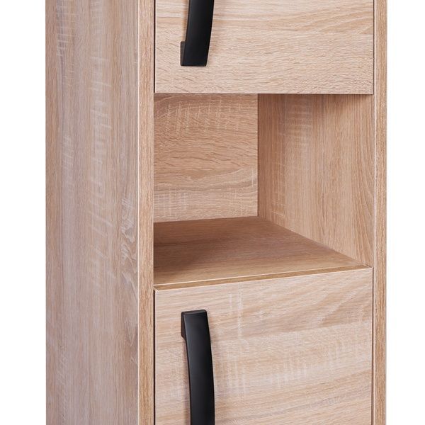 Пенал Pisces підвісний 5 полиць з доводчиком, 300х1400х300 мм White/Whitish OAK Qtap SD00046979 фото