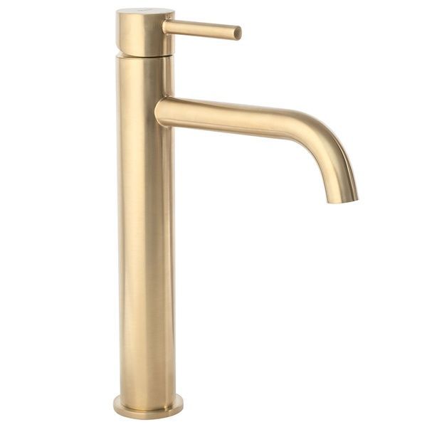 Змішувач для раковини (умивальника) REA LUNGO BRUSHED GOLD високий REA-B4526 фото