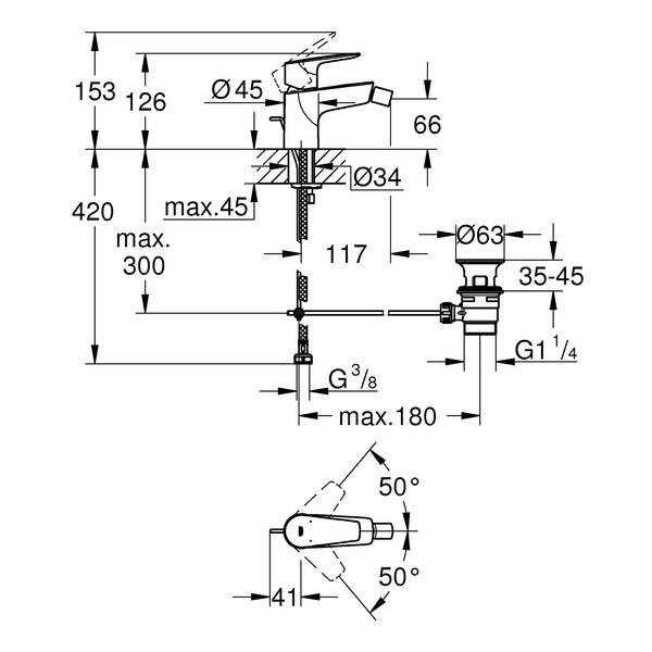 Змішувач для біде Grohe QuickFix Start Edge 23345001 23345001 фото