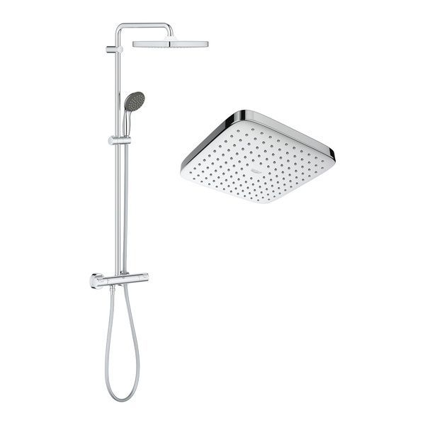 Душова система зовнішнього монтажу з термостатом Grohe QuickFix 26696000, Хром 26696000 фото