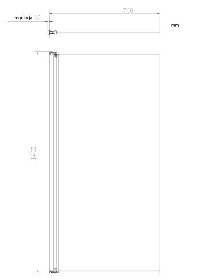 Душевые двери Omnires Kenton 70x140 см безопасное стекло chrome/transp (MP75CRTR) MP75CRTR фото