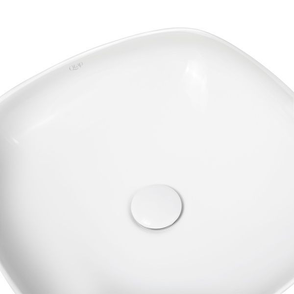 Qtap Kolibri раковина накладна квадратна з донним клапаном 400х400х140mm WHITE SD00046239 фото