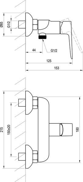 Змішувач для душу настінний Classic CL 032.00/150 X070084 фото