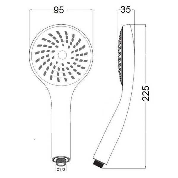 Lidz Niagara 01 Лійка для ручного душу 98 мм округла Chrome (51 01) SD00028131 фото