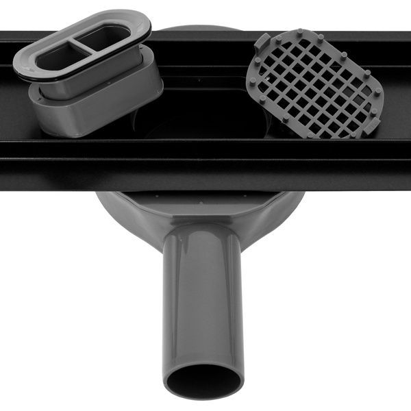Трап для душу REA NEO PRO BLACK 2в1 чорний 70 см REA-G8906 фото