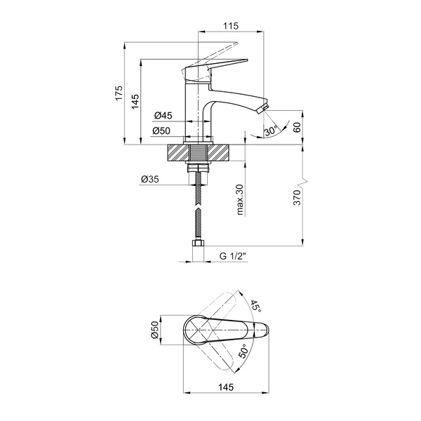 Змішувач для раковини Lidz (CRM) 14 34 001F SD00027977 фото