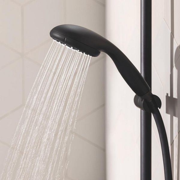 Душевой гарнитур со штангой, 2 режима струи Grohe QuickFix Vitalio Start 100 Black 279482430 279482430 фото