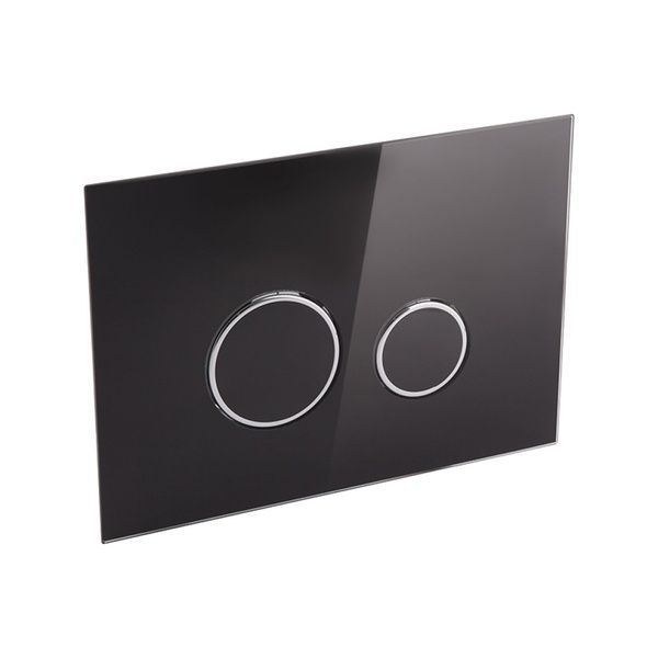 Qtap Nest Клавіша кругла Black glass 175х245х4mm SD00038765 фото