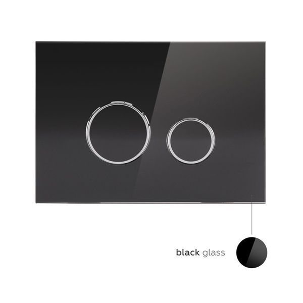 Qtap Nest Клавіша кругла Black glass 175х245х4mm SD00038765 фото