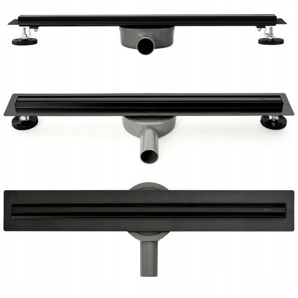 Трап для душу REA NEO SLIM PRO BLACK чорний 90 см REA-G8903 фото