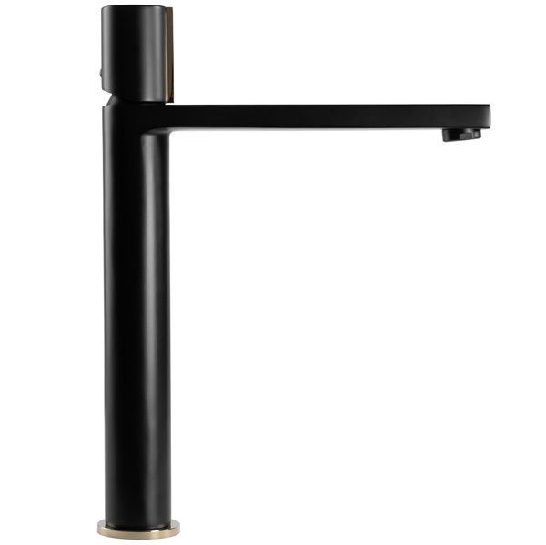 Змішувач для раковини (умивальника) REA ICON BLACK L.GOLD чорний високий REA-B5681 фото
