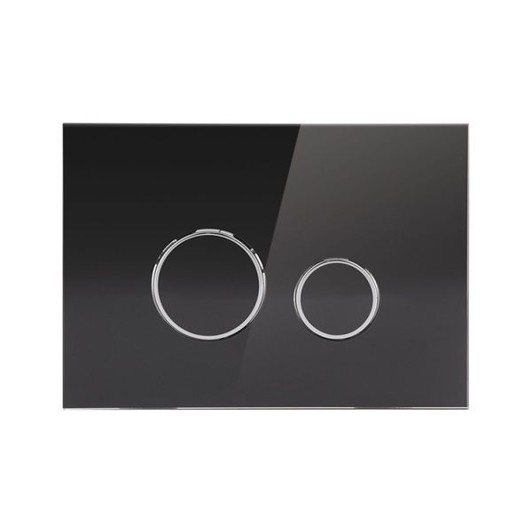 Qtap Nest Клавіша кругла Black glass 175х245х4mm SD00038765 фото