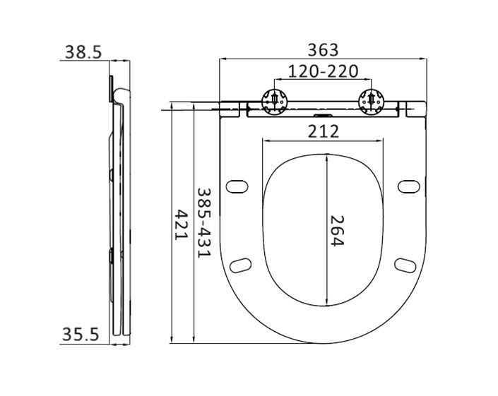 Сидіння для унітазу з мікроліфтом, швидкоз'ємне slim AM.PM Spirit 2.0 C707857WH C707857WH фото