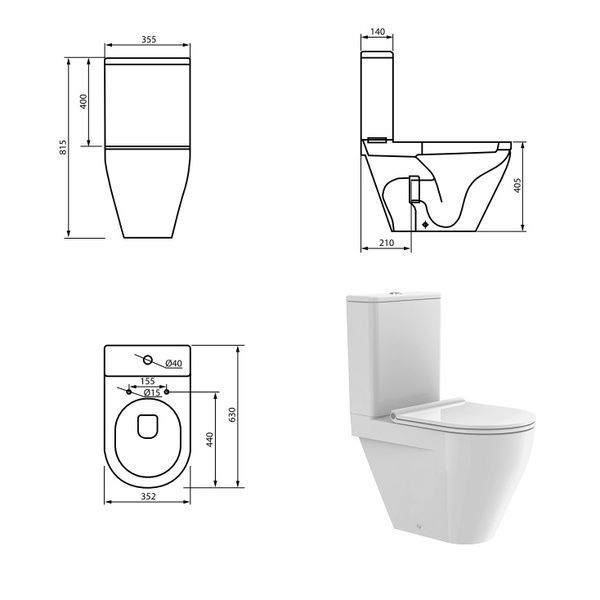 DEVIT 3010110 LAGUNA Компакт безободковый+Крышка quick-fix, soft-close 413599 фото