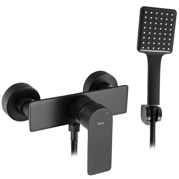 Смеситель для ванны REA URBAN BLACK черный настенный REA-B9909 фото