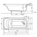 XWP355000N Ванна акрилова прямокутна SENSA 150x70 см, біла XWP355000N фото 3