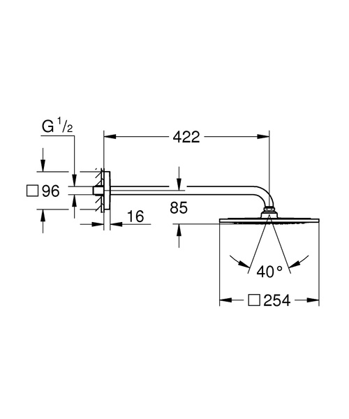 Rainshower F-Series 10 Верхній душ з кронштейном 422 мм, 1 режим струменю (26259000) 26259000 фото