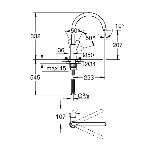 Змішувач для кухні Grohe QuickFix Start Edge 30529001 30529001 фото